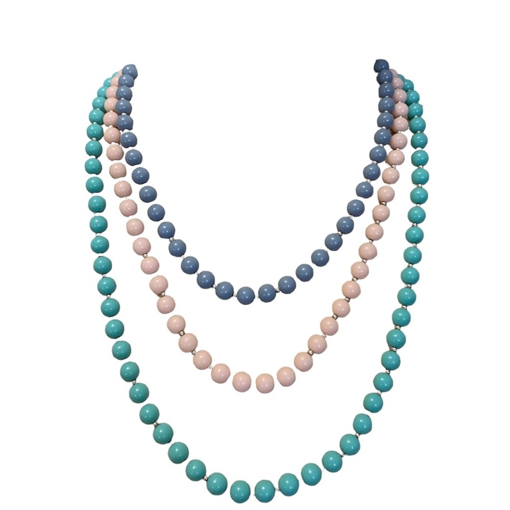 Premier Designs Woman layering necklace pink blue & teal color